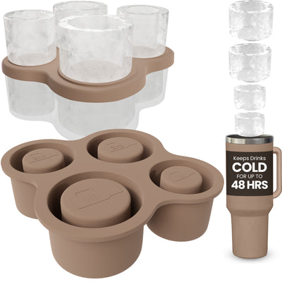 4 Ring Silicone Ice Cube Tray for Stanley Cup with Lid and Storage Container- Stanley Ice Mold - Stanley Cup Ice Mold - Stanley Cup Ice Cube Mold for 14-40 oz Tumbler, Whiskey, Cocktails, Drinks