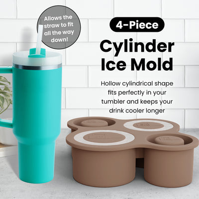 4 Ring Silicone Ice Cube Tray for Stanley Cup with Lid and Storage Container- Stanley Ice Mold - Stanley Cup Ice Mold - Stanley Cup Ice Cube Mold for 14-40 oz Tumbler, Whiskey, Cocktails, Drinks