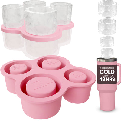 4 Ring Silicone Ice Cube Tray for Stanley Cup with Lid and Storage Container- Stanley Ice Mold - Stanley Cup Ice Mold - Stanley Cup Ice Cube Mold for 14-40 oz Tumbler, Whiskey, Cocktails, Drinks
